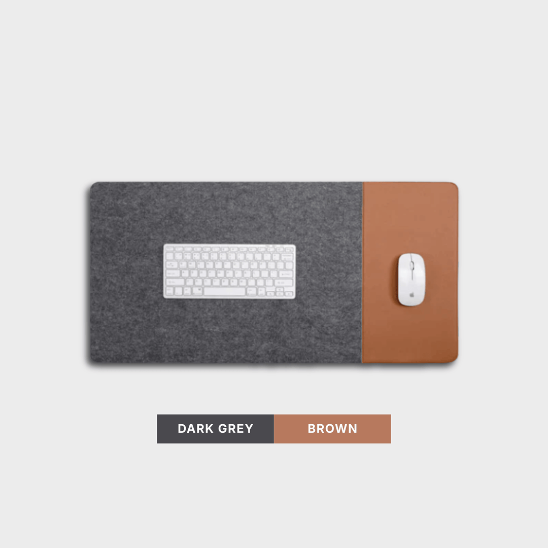 Felt and faux leather desk mat colour
