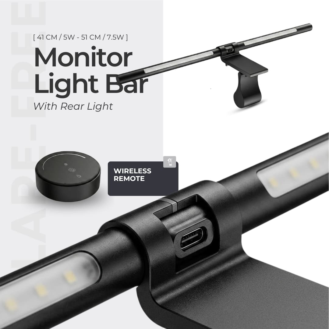 Monitor light bar with remote