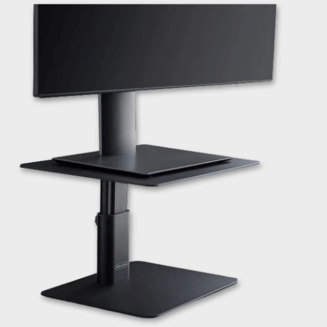 Adjustable monitor riser on desk